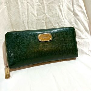 Michael Kors Dark Green Leather Wallet